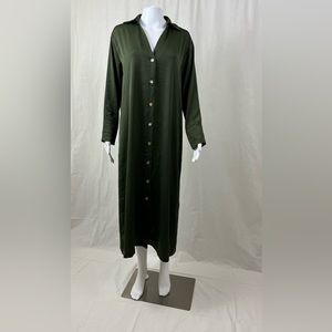 Zara olive green long sleeve shirt dress Sz. Small